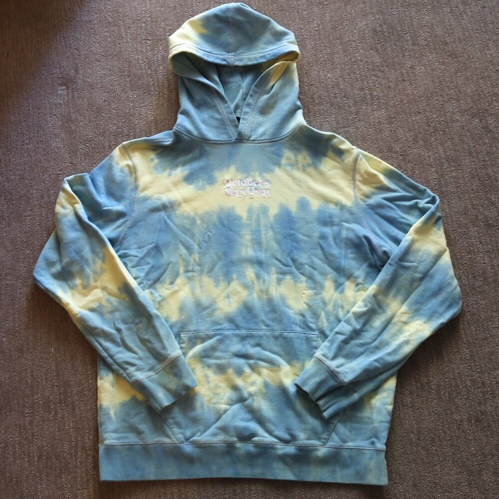 OVO Drake Yellow and Blue Tie Dye Hoodie Mens XL